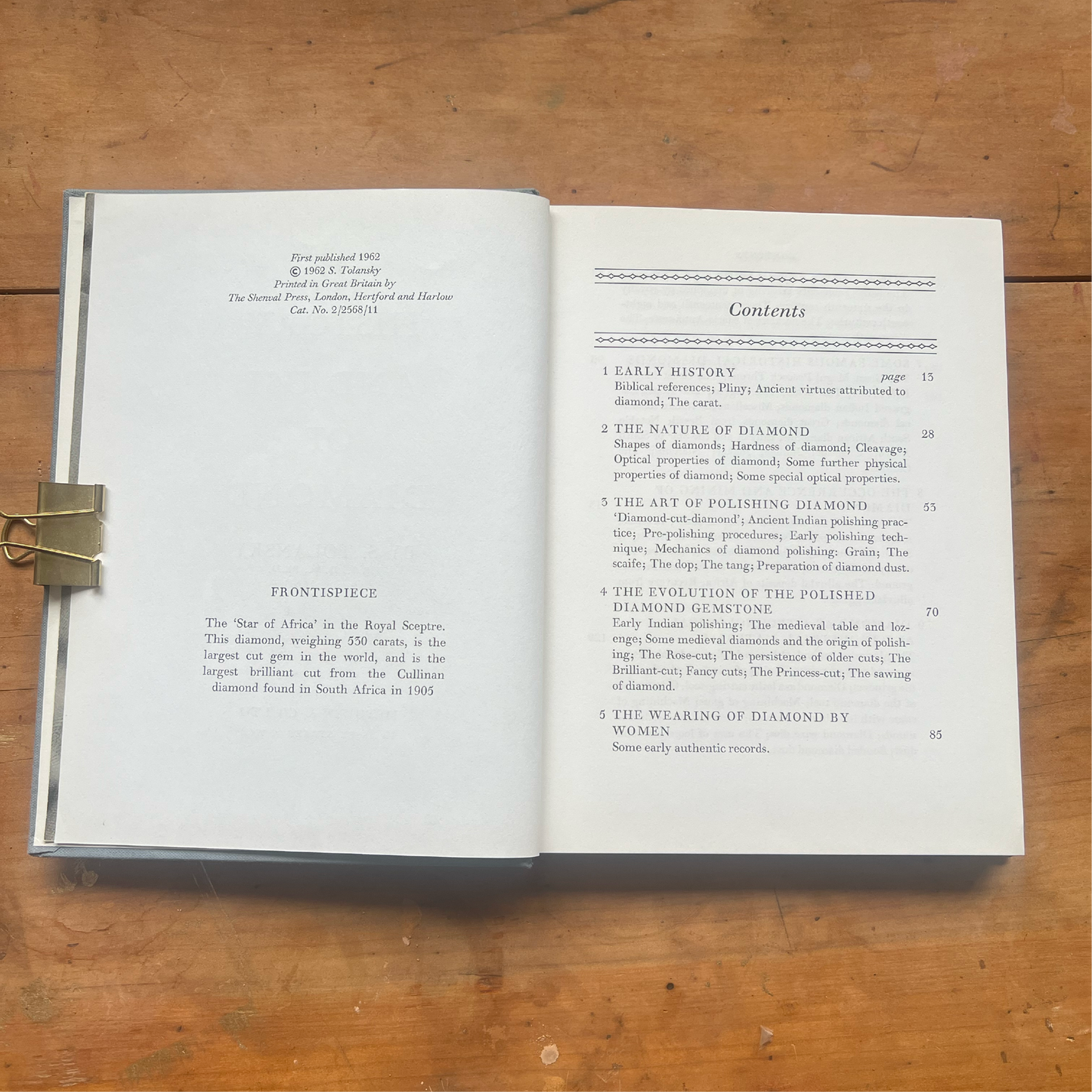 The History and Use of Diamond - Tolansky