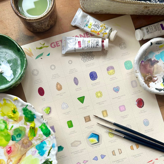 Gem Painting Practice Sheet - Faceted