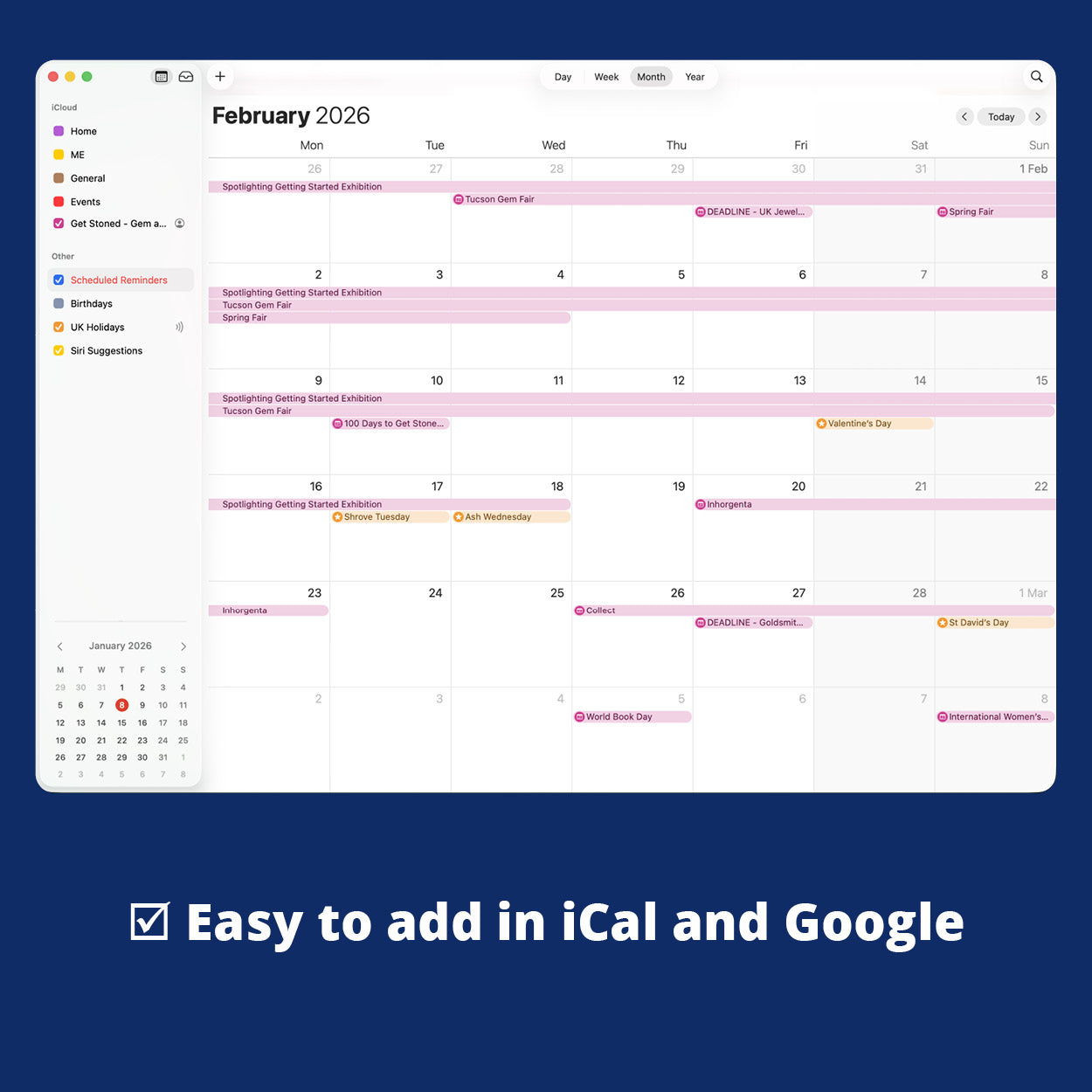 Jewellery and Gem Events Community Calendar