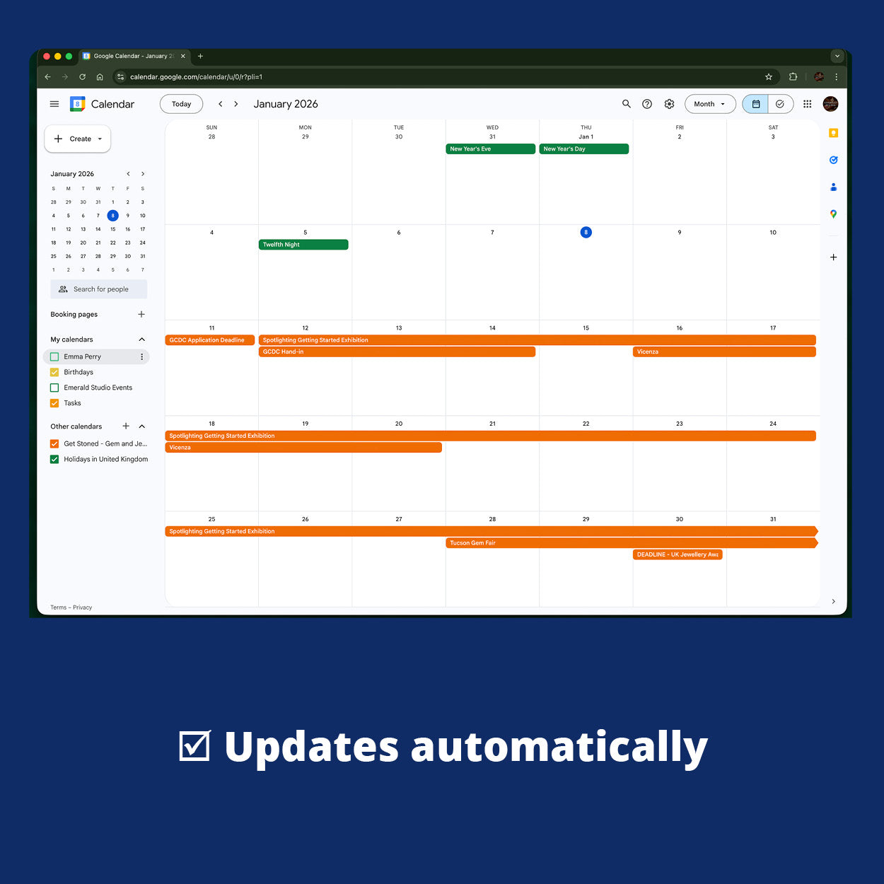 Jewellery and Gem Events Community Calendar