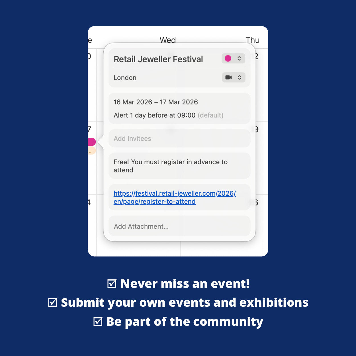 Jewellery and Gem Events Community Calendar