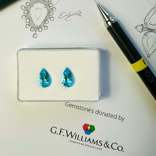 WIN!  Pair of Blue Topaz
